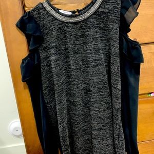 Off the shoulder black blouse